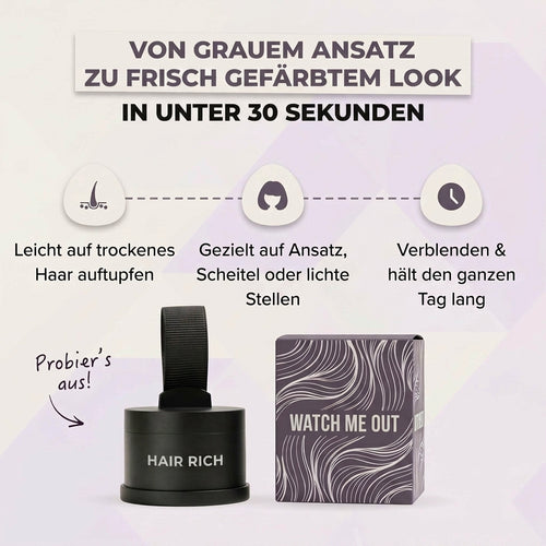 Hair Rich™ Ansatzpuder für graue Ansätze, Scheitel & Haarlinie
