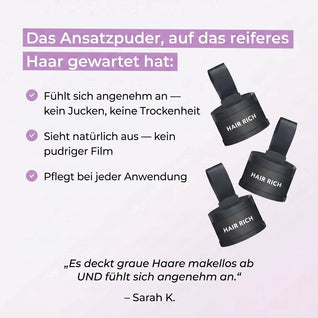 Hair Rich™ Ansatzpuder für graue Ansätze, Scheitel & Haarlinie