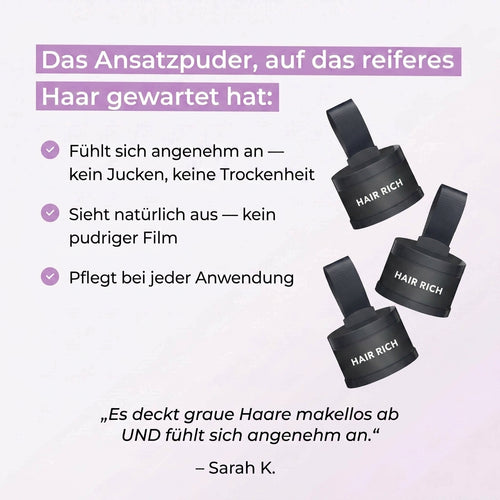 Hair Rich™ Ansatzpuder für graue Ansätze, Scheitel & Haarlinie